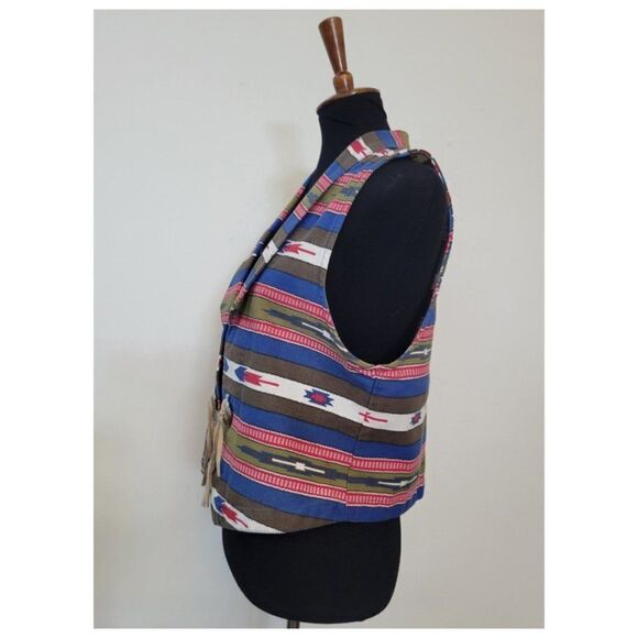 Vintage 1990s Southwest Denim Vest - Picture 4 of 5